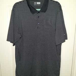 Callaway Opti Dri Striped Short Sleeve Polo Shirt Men's sz Large.